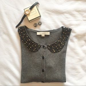 Loft embellished collar cardigan